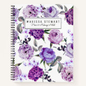 Elegant Girly Violet Lilac Purple Flowers Notizblock (Vorderseite)