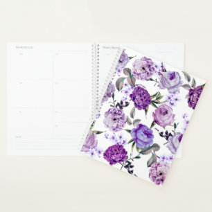 Elegant Girly Violet Lilac Purple Flowers Planer