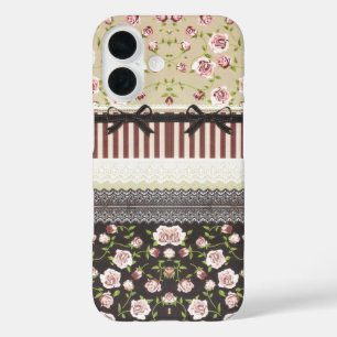 Elegant Girly White Lace und Pink Roses Case Mate