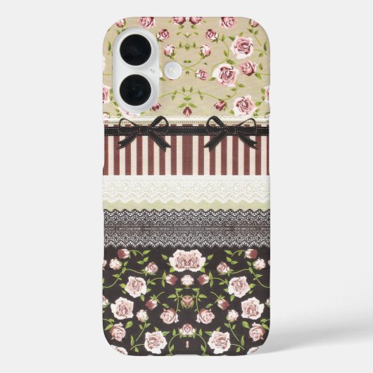 Elegant Girly White Lace und Pink Roses Case Mate (Rückseite)