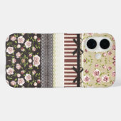 Elegant Girly White Lace und Pink Roses Case Mate (Rückseite (Horizontal))
