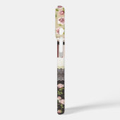 Elegant Girly White Lace und Pink Roses Case Mate (Rückseite / Links)