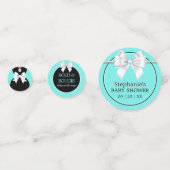 Elegant Glam Aqua Ethnic Tiffany Baby Shower Konfetti (Rückseiten)