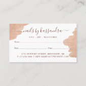 Elegant Glam Beauty Hands Nail Artist Manicure Terminkarte (Rückseite)