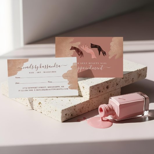 Elegant Glam Beauty Hands Nail Artist Manicure Terminkarte