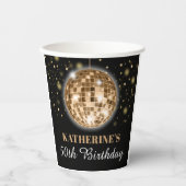 Elegant Glam Black Gold 50. Geburtstag Pappbecher (Vorderseite)