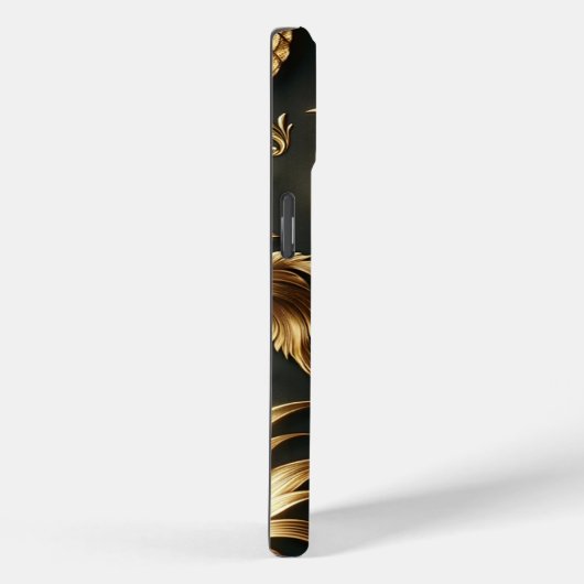 Elegant Glam Black & Gold Tropische Ananas Case-Mate iPhone Hülle (Rückseite / Rechts)