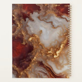 Elegant Glam Burgundy Red Gold Liquid Marble Agate Planer (Rückseite)
