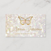 Elegant Glam Butterfly Eyelash Extension Aftercare Visitenkarte (Vorderseite)