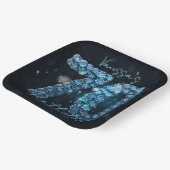 Elegant Glam Chic Teal Blue Jewels 70th Birthday Pappteller (Gewinkelt)