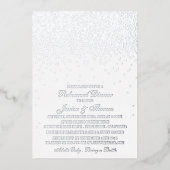 Elegant Glam Confetti Hochzeit Probe Dinner Folieneinladung (Vorderseite)