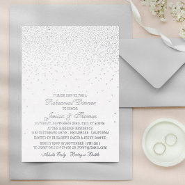 Elegant Glam Confetti Hochzeit Probe Dinner Folieneinladung