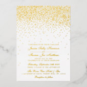 Elegant Glam Confetti Wedding Real Folieneinladung (Vorderseite)