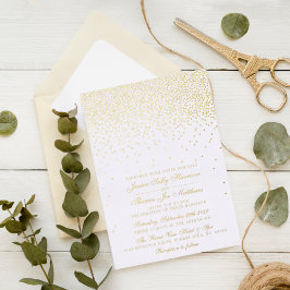 Elegant Glam Confetti Wedding Real Folieneinladung