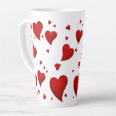 Elegant Glam Fab Chic Stilvolles Trendy Red Heart Milchtasse (Linke Ecke)