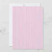 Elegant Glam Frame & Pink Stripes Bridal Shower Einladung (Rückseite)
