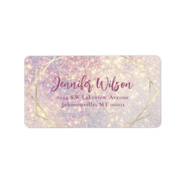 Elegant Glam Glitzer Wedding Address Adressaufkleber