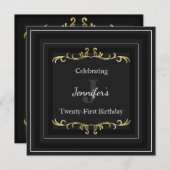 Elegant Glam Gold Einladung zum Geburtstag (Vorne/Hinten)