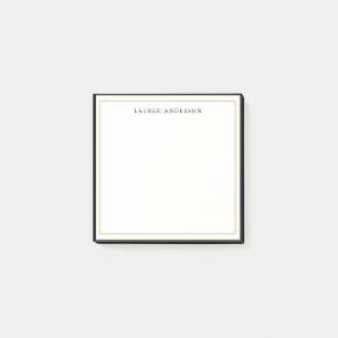 Elegant, Glam Gold & schwarze Umrandung flach Post-it Klebezettel