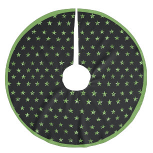 Elegant Glam Green Diamond Stars Sparkle Gems Polyester Weihnachtsbaumdecke