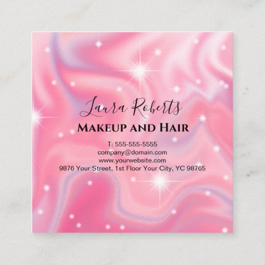 Elegant Glam Iradisent Sparkle Holographic Appo Terminkarte (Rückseite)