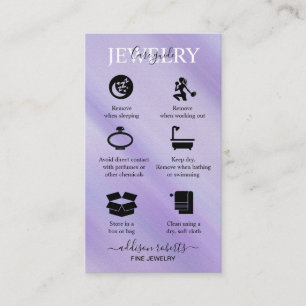 Elegant Glam Iridescent Holographi Jewelry Care Visitenkarte