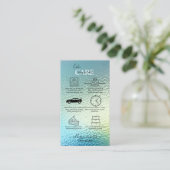 Elegant Glam Iridescent Holographic Cake Care Visitenkarte (Stehend Vorderseite)