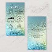 Elegant Glam Iridescent Holographic Cake Care Visitenkarte (Vorne/Hinten)