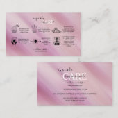 Elegant Glam Iridescent Holographic Cupcake Care Visitenkarte (Vorne/Hinten)