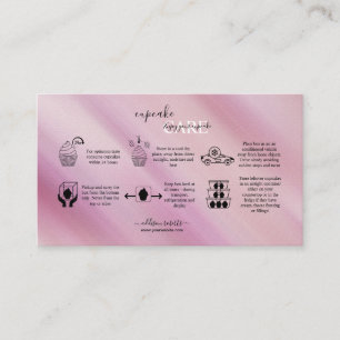 Elegant Glam Iridescent Holographic Cupcake Care Visitenkarte