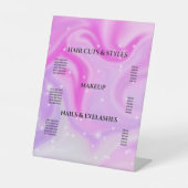 Elegant Glam Iridescent Holographic Price List Pe Sockelschild (Vorderseite)