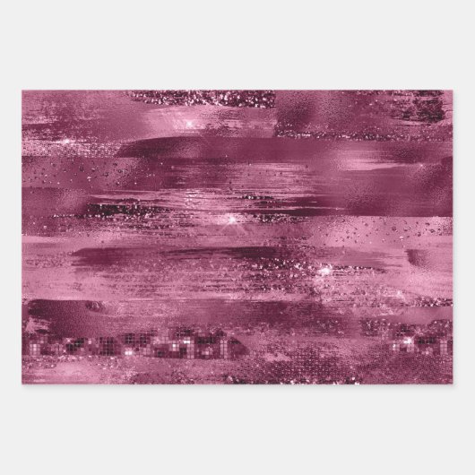 Elegant Glam Lila Sparkle Luxus Glitzer Geschenkpapier Set (Vorderseite 3)