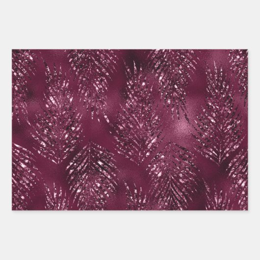 Elegant Glam Lila Sparkle Luxus Glitzer Geschenkpapier Set (Vorderseite 2)