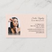 Elegant Glam Luxe Makeup Beauty Artist Black Pink Visitenkarte (Rückseite)