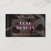 Elegant Glam Luxe Makeup Beauty Artist Black Pink Visitenkarte (Vorderseite)