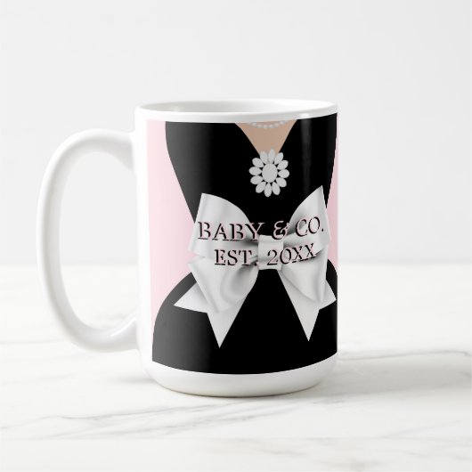 Elegant Glam Pink Baby & Co Schwangerschaft Mommy Kaffeetasse (Links)