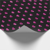 Elegant Glam Pink Gem Hearts Romantisches Valentin Geschenkpapier (Ecke)