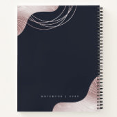 Elegant Glam Rose Gold Luxus Abstrakt Monogram Notizblock (Rückseite)