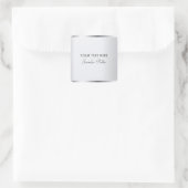 Elegant Glam Silver Template Calligrafy Script Quadratischer Aufkleber (Tasche)