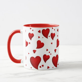 Elegant Glam Stilvolle Trendy Red Heart Valentine Tasse