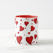 Elegant Glam Stilvolle Trendy Red Heart Valentine Tasse (Zentrum)