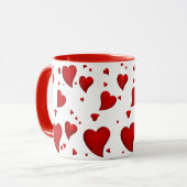Elegant Glam Stilvolle Trendy Red Heart Valentine Tasse (Vorderseite Links)