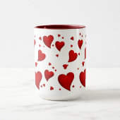 Elegant Glam Stilvolle Trendy Red Heart Valentine Tasse (Zentrum)