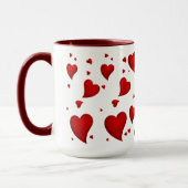 Elegant Glam Stilvolle Trendy Red Heart Valentine Tasse (Links)