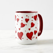 Elegant Glam Stilvolle Trendy Red Heart Valentine Tasse (VorderseiteRechts)
