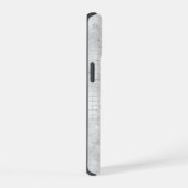 Elegant Glam White Silver Glitz Sparkle iPhone 15 Hülle (Rechte Seite)