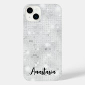 Elegant Glam White Silver Glitz Sparkle iPhone Hülle (Rückseite)