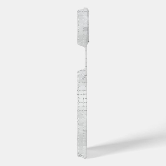 Elegant Glam White Silver Glitz Sparkle iPhone Hülle (Rechte Seite)