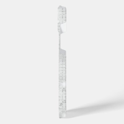 Elegant Glam White Silver Glitz Sparkle iPhone Hülle (Linke Seite)