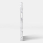 Elegant Glam White Silver Glitz Sparkle iPhone Hülle (Linke Seite)